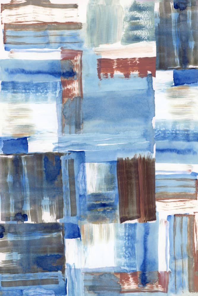 Modern Blue Blocks by cartissi — canvas wall art