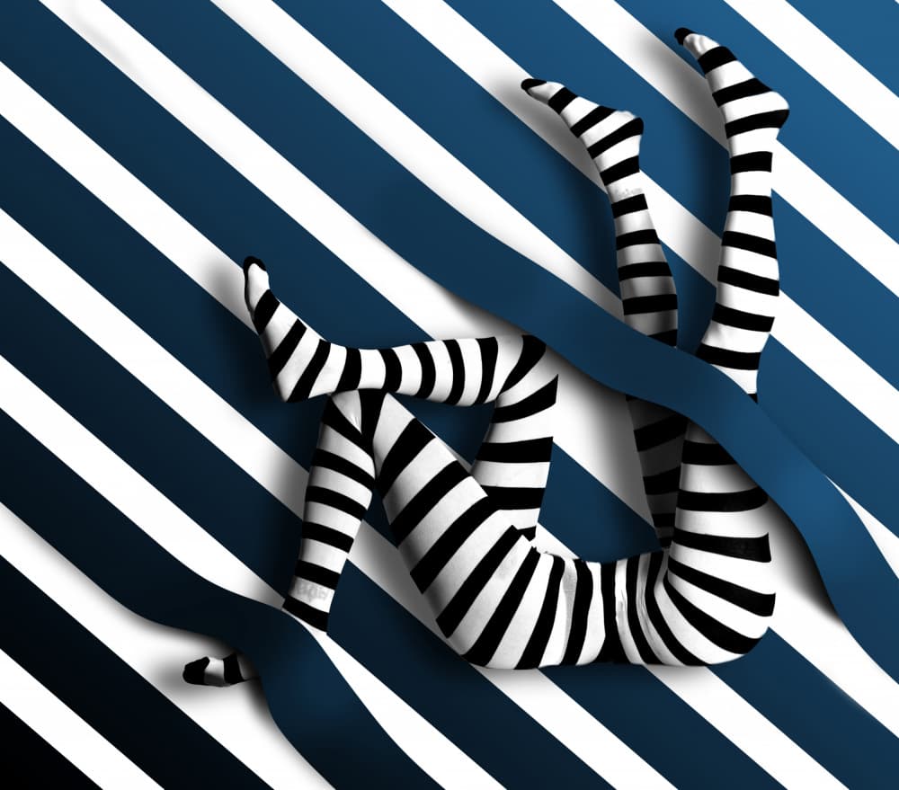Striped Legs Illusion by Erhard Batzdorf — canvas wall art