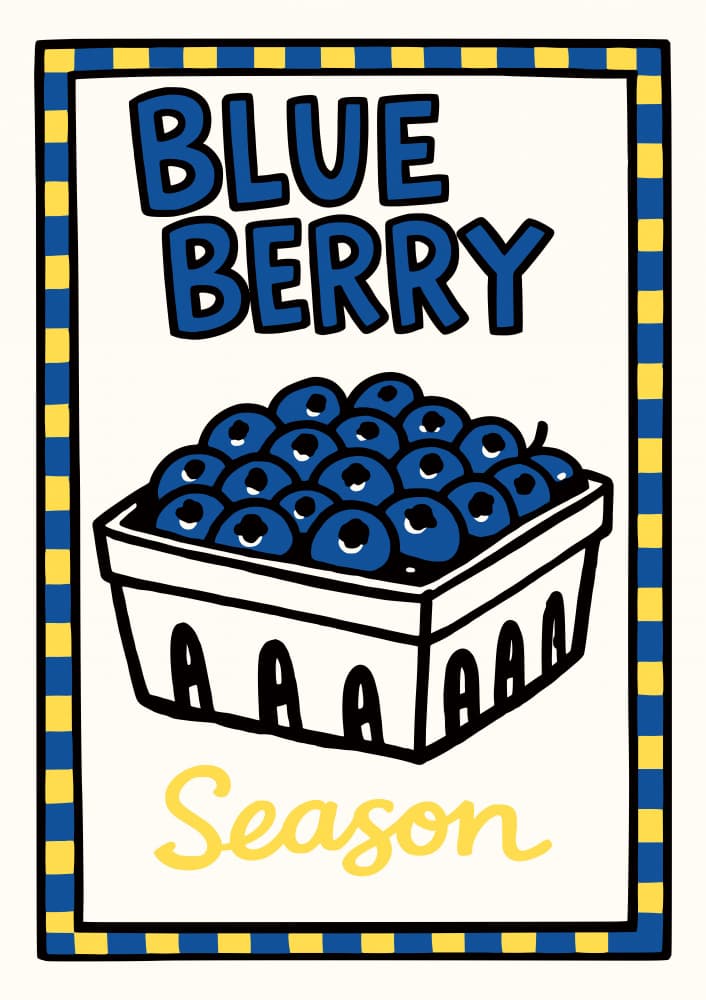Blueberry Season Carton by Patryk Krygowski — canvas wall art