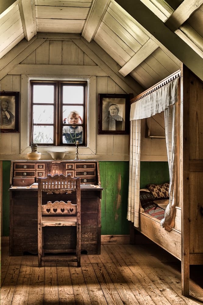 Child at Attic Window by Marc Pelissier — canvas wall art