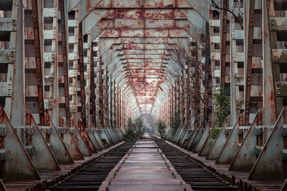 Old Metal Railway Bridge by Andrea Comari — canvas wall art