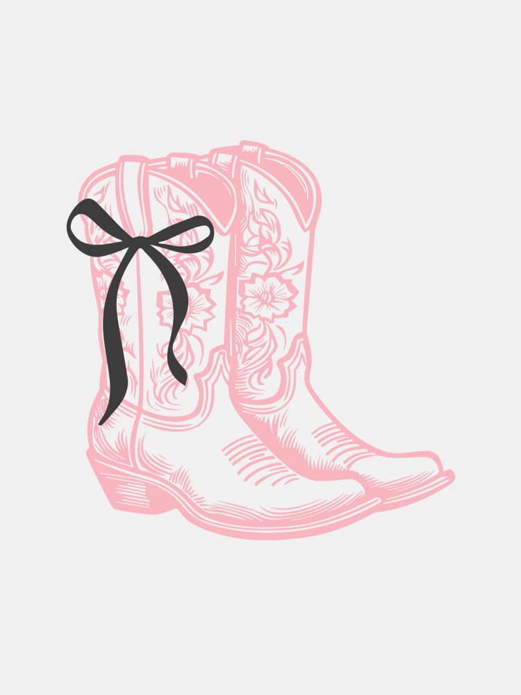 Pink Cowboy Boots Bow