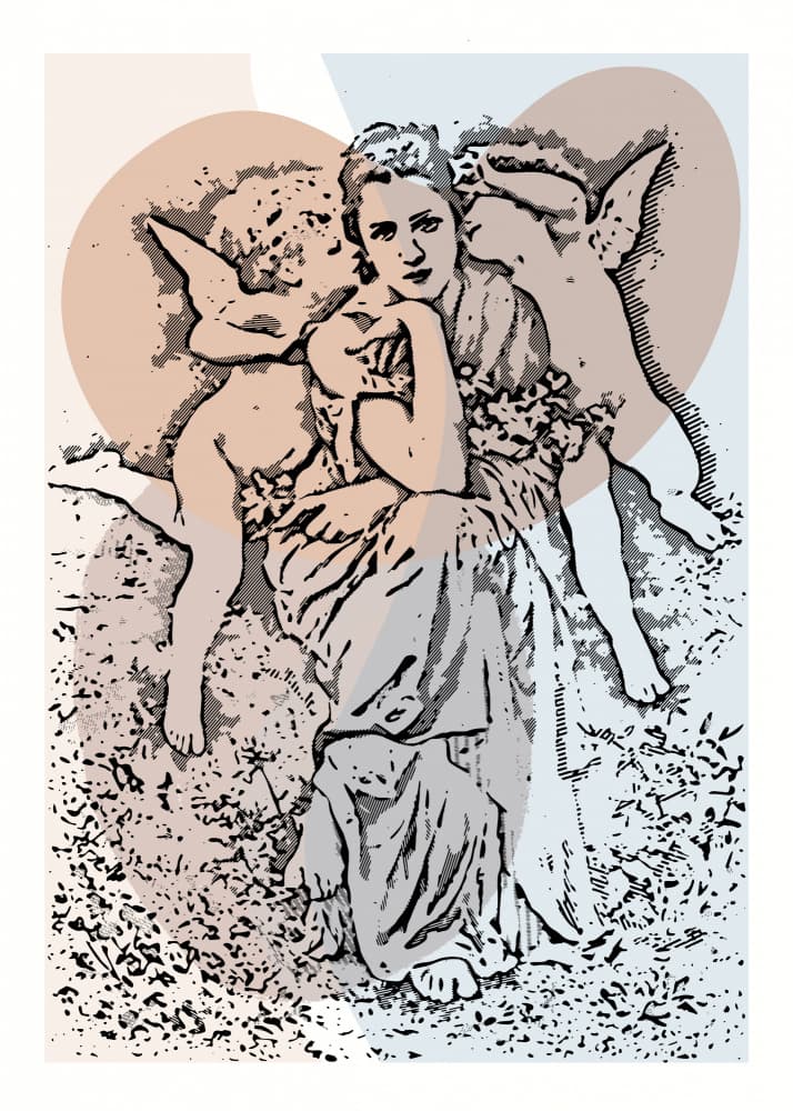 Classical Woman and Cherubs by Doa Project — canvas wall art