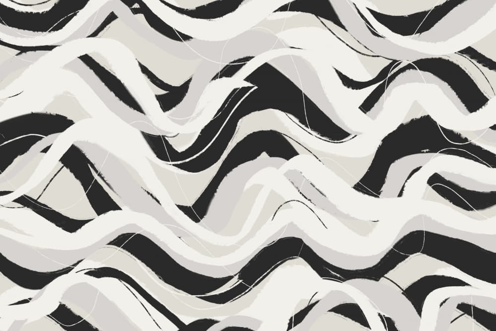 Monochrome Waves by Treechild — canvas wall art