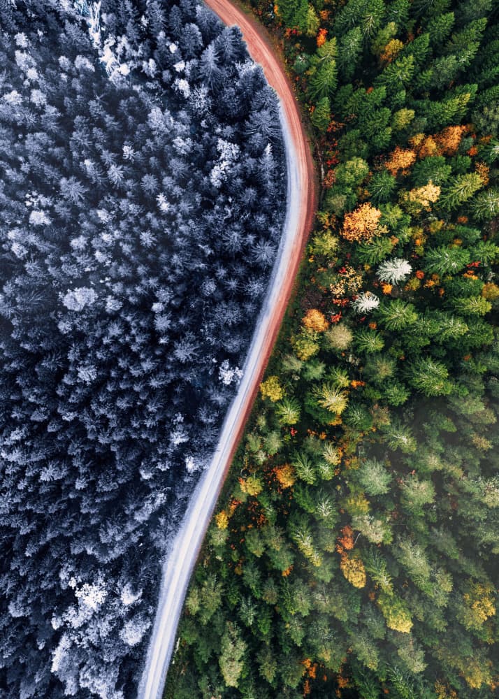 Road of Two Seasons by Ariz Rab — canvas wall art