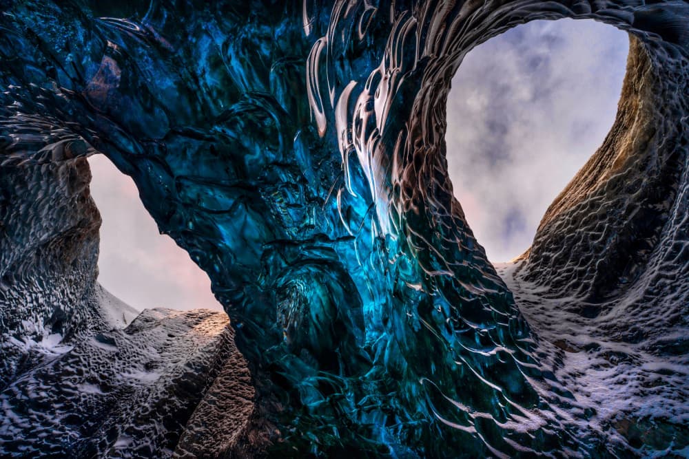 Deep Blue Ice Arch by Wave Faber — canvas wall art