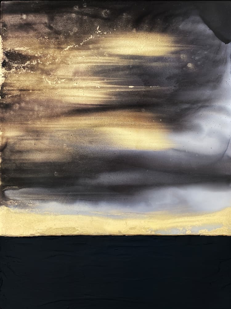 Golden Horizon Abstract by Alyson Storms — canvas wall art