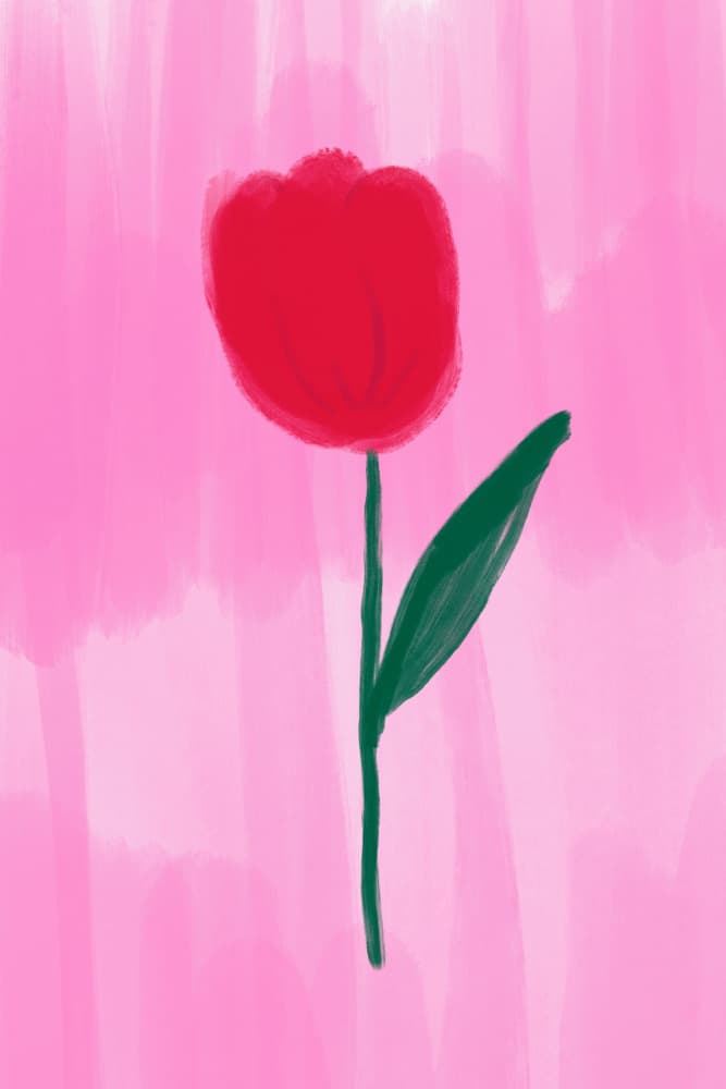 Vibrant Red Tulip by sucidraw — canvas wall art