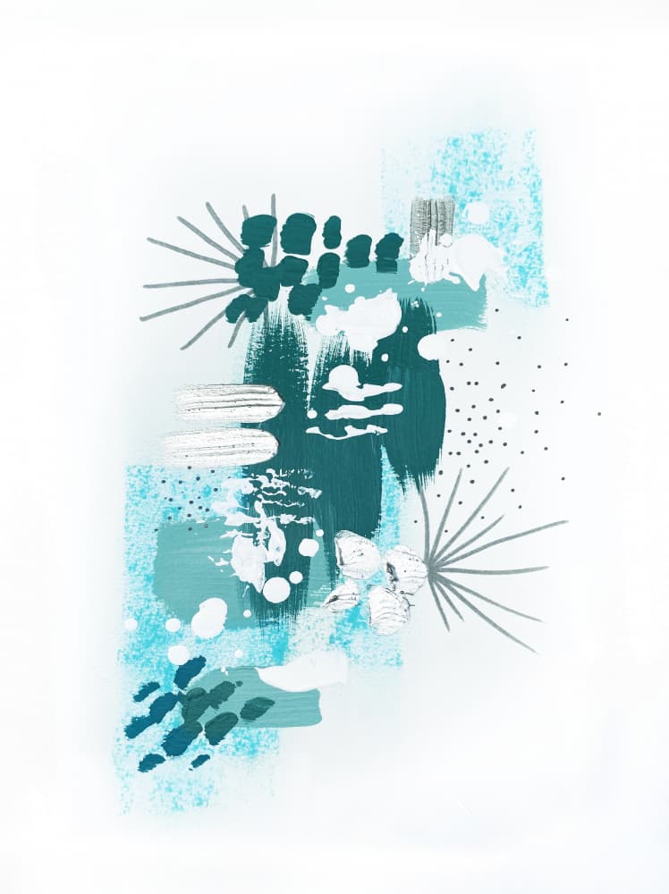 Serene Teal Abstract by Alyson Storms — canvas wall art