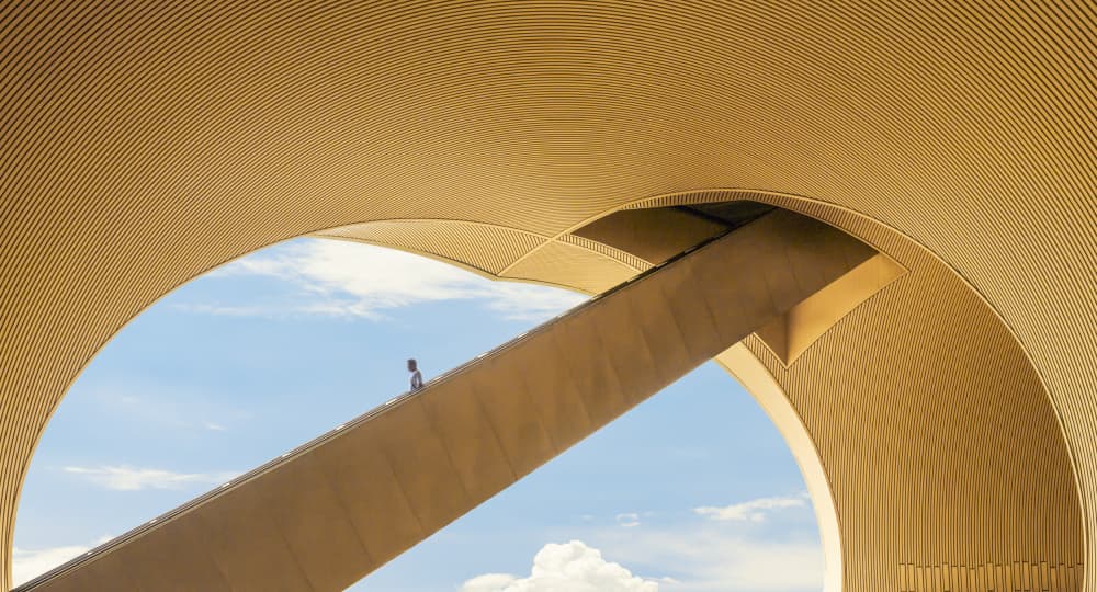 Golden Arch Ascent by HAN XIAOBEI — canvas wall art