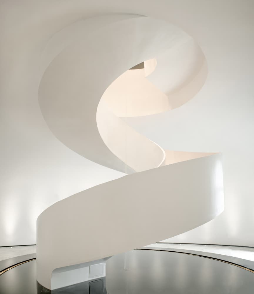 Elegant White Spiral by Peiyin Wang — canvas wall art
