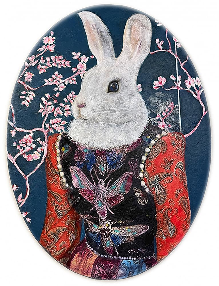 Whimsical Rabbit Portrait by Karenina Fabrizzi — canvas wall art