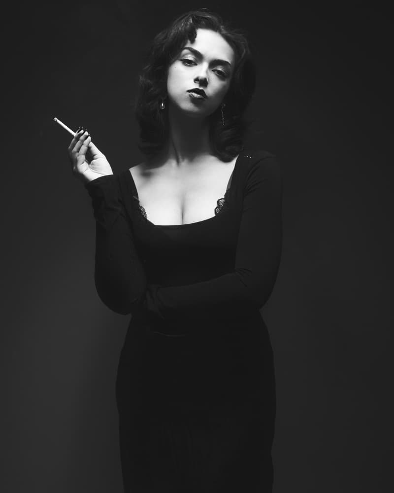 Elegant Vintage Smoking Woman by Shizuo Shiki — canvas wall art