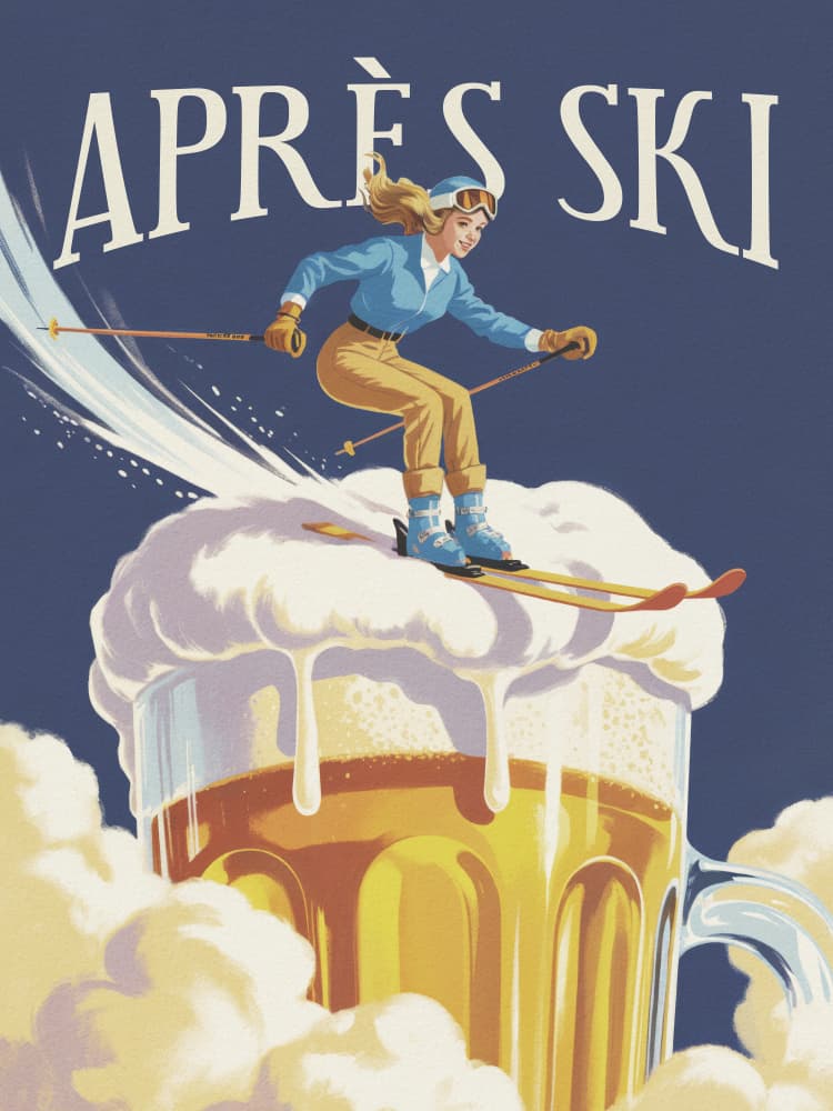 Apres Ski Fun by Andreas Magnusson — canvas wall art