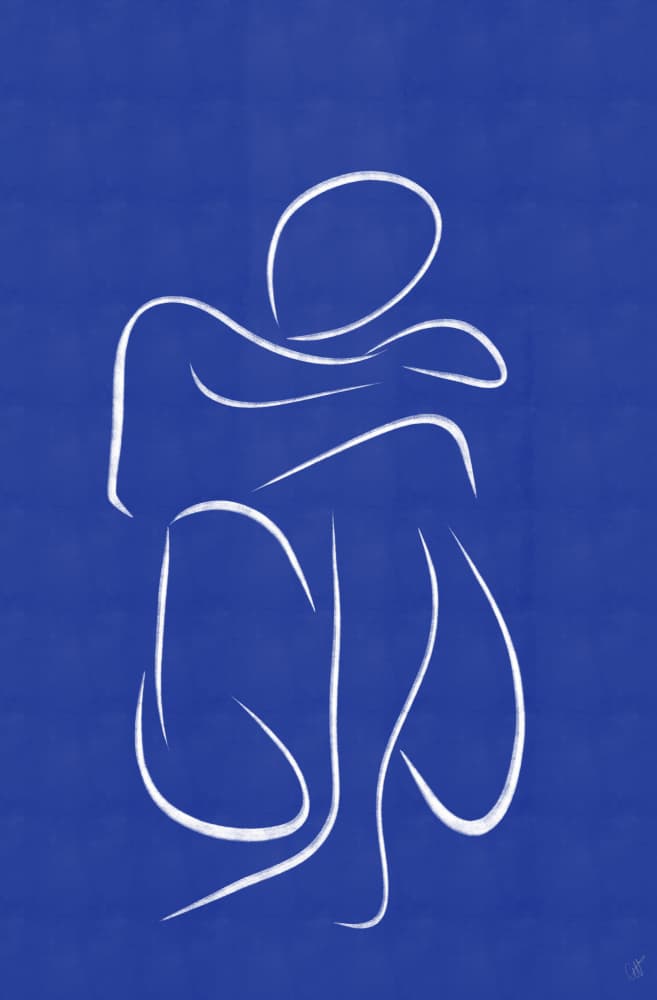 Blue Contemplation by Anne-Marie Volfova — canvas wall art