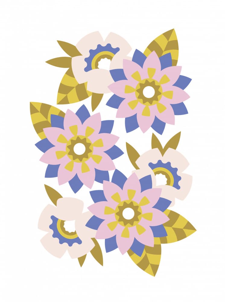 Colorful Botanical Blooms by Tetiana Kava Illustration — canvas wall art