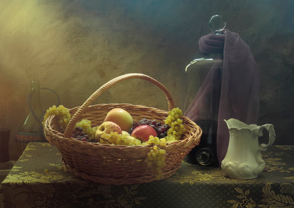 Classic Fruit Still Life by UstinaGreen — canvas wall art