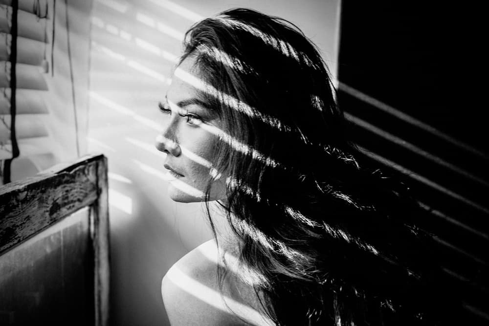 Woman In Striped Light by ADIREK M — canvas wall art