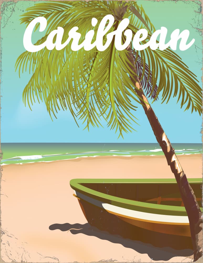 Tropical Beach Boat View by Nicholas — canvas wall art