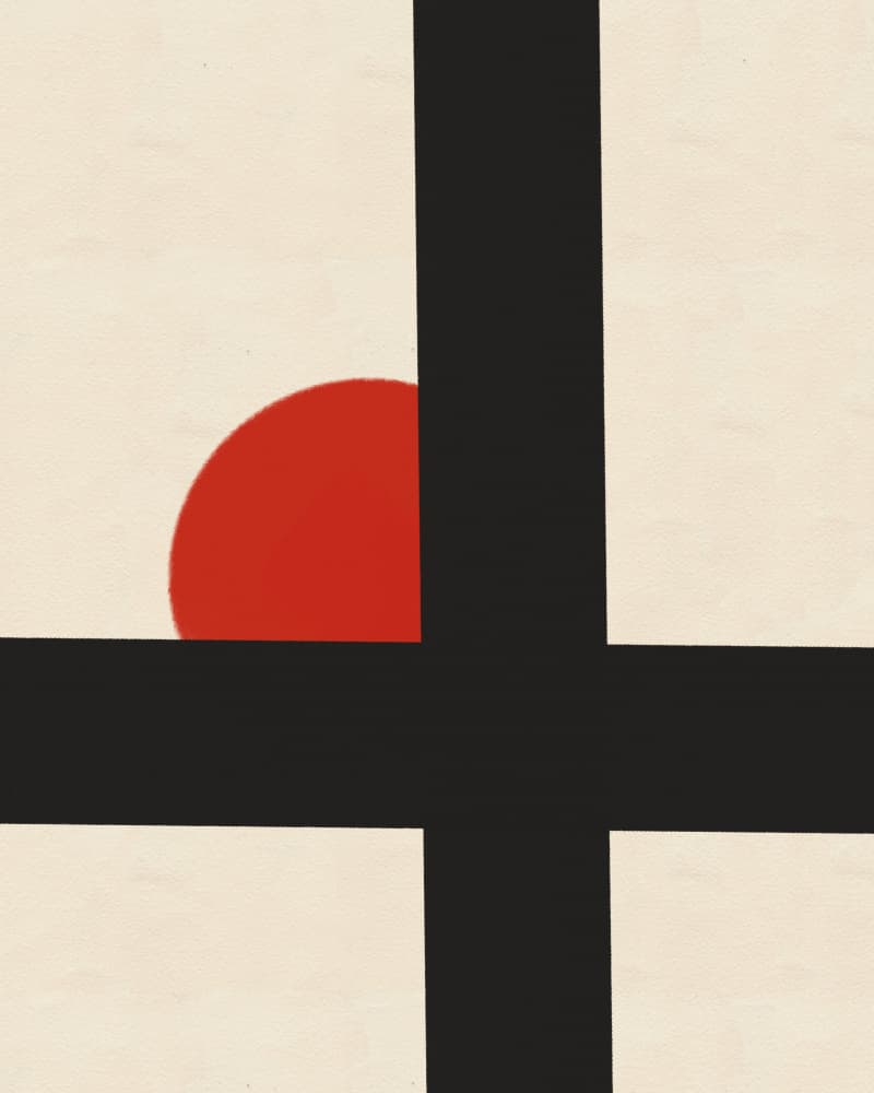 Geometric Red Sun by Deepthi s — canvas wall art
