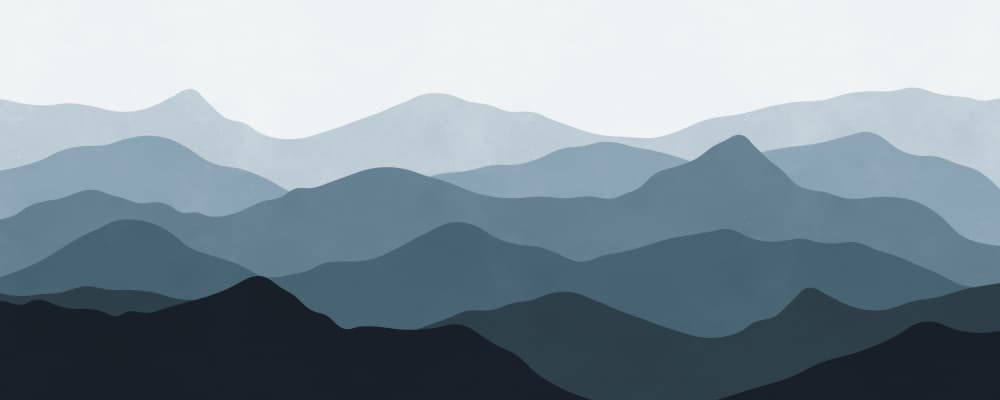 Layered Blue Mountains by Vitor Costa — canvas wall art