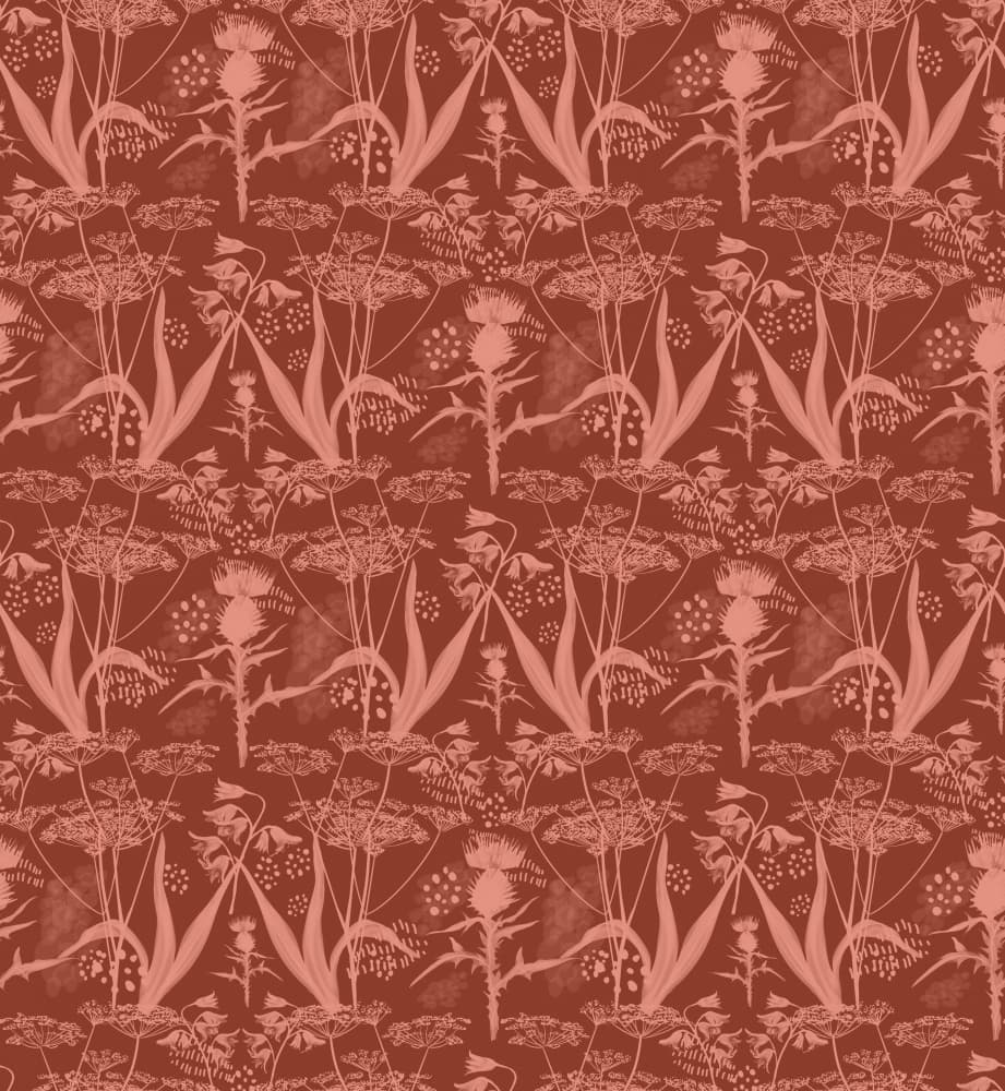Earthy Thistle Pattern by Charlotte Trudgett — canvas wall art