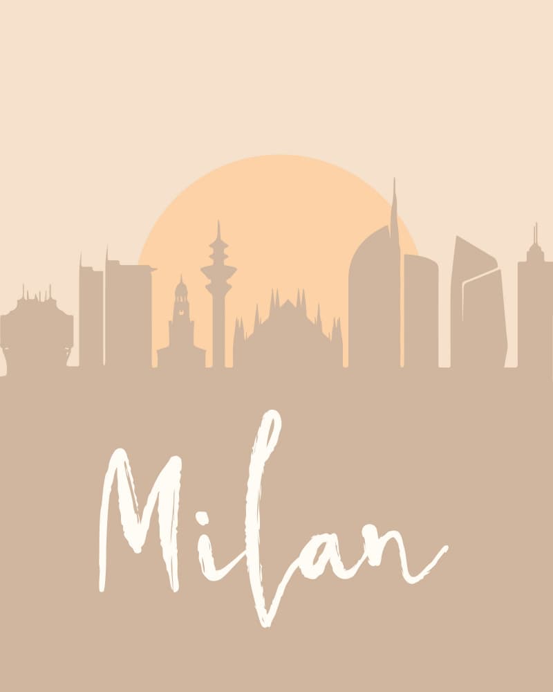 Milan City Skyline by Emiliano Deificus — canvas wall art