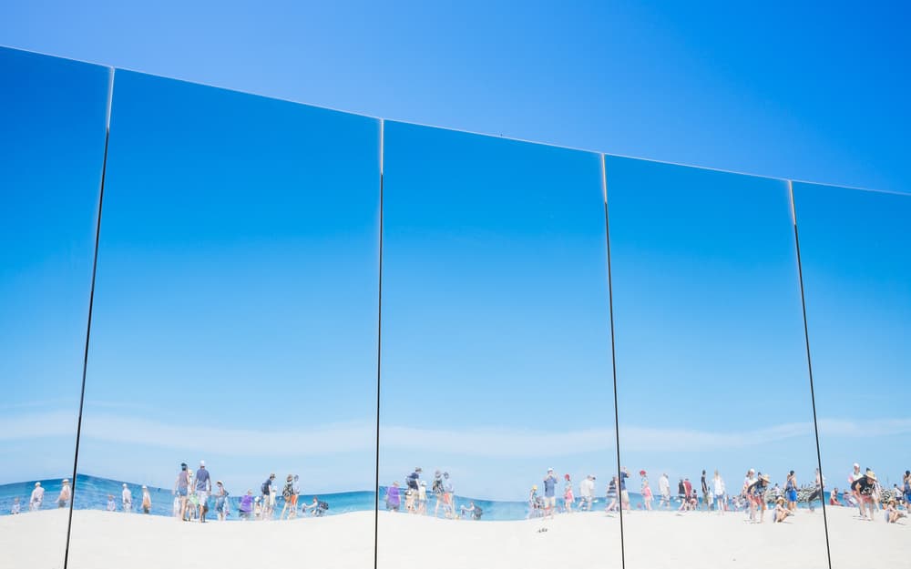 Mirrored Beach Reflections by Gloria Salgado Gispert — canvas wall art