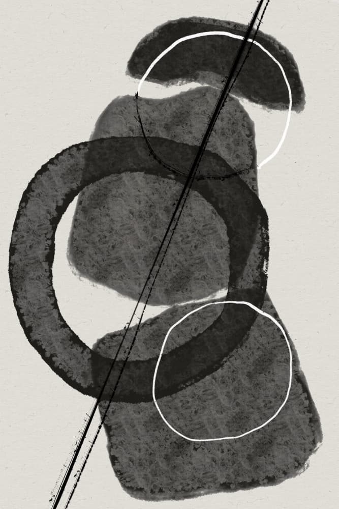 Monochrome Circles by Treechild — canvas wall art