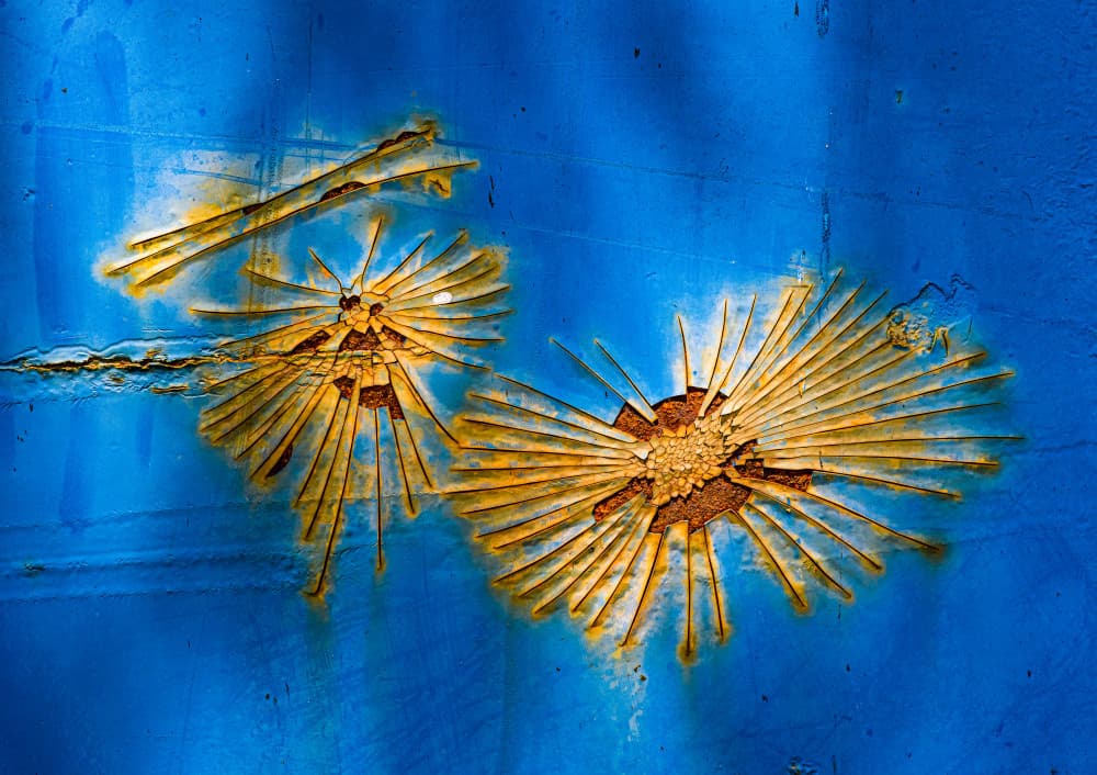 Blue Rust Radiance by Andrew Beavis — canvas wall art