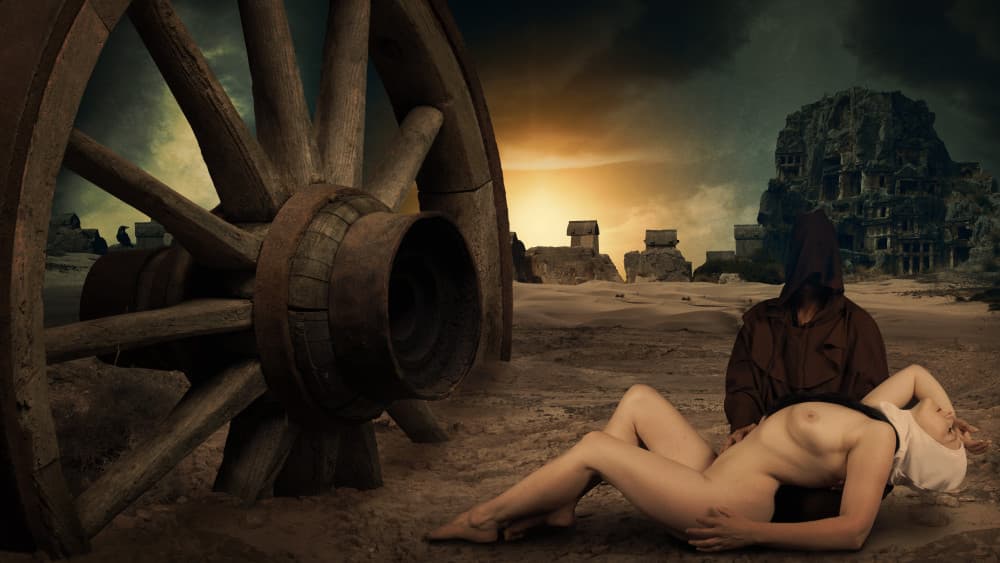 Desert Nude Ritual by Harry Bünger — canvas wall art