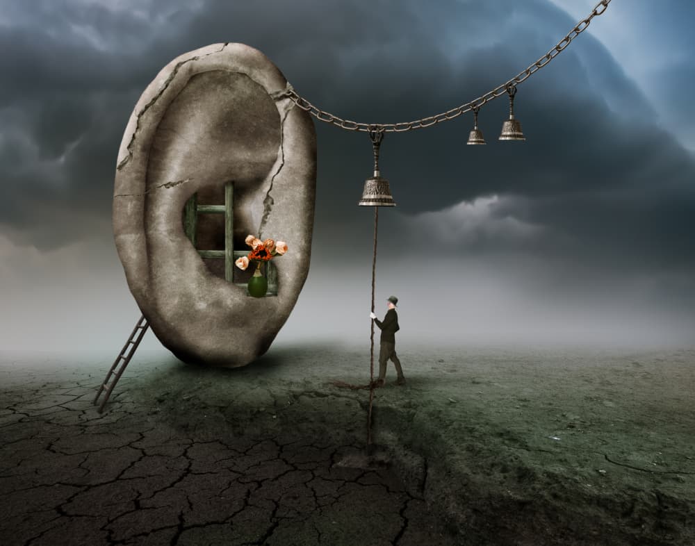 Surreal Listening Ear by Biao  Huang — canvas wall art