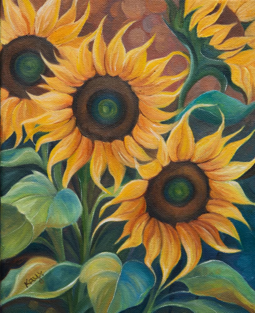 Warm Summer Sunflowers by Kay Shanley — canvas wall art
