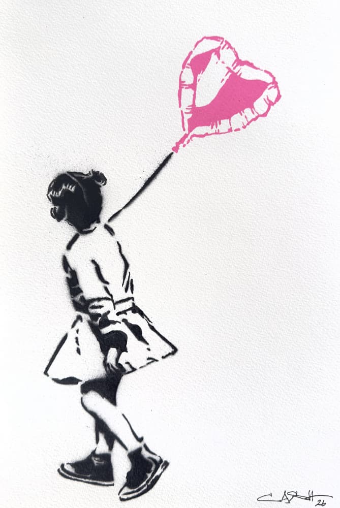 Little Girl Pink Heart by Suzan Habib — canvas wall art
