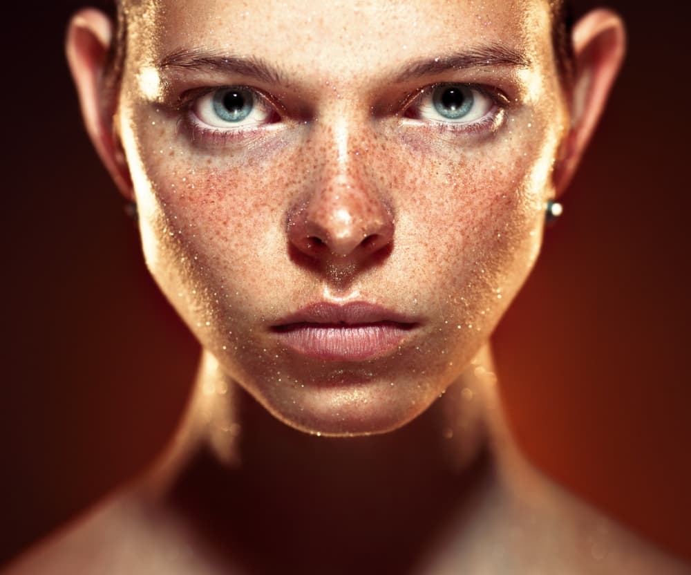 Intense Freckled Gaze by Danil Rudoi — canvas wall art