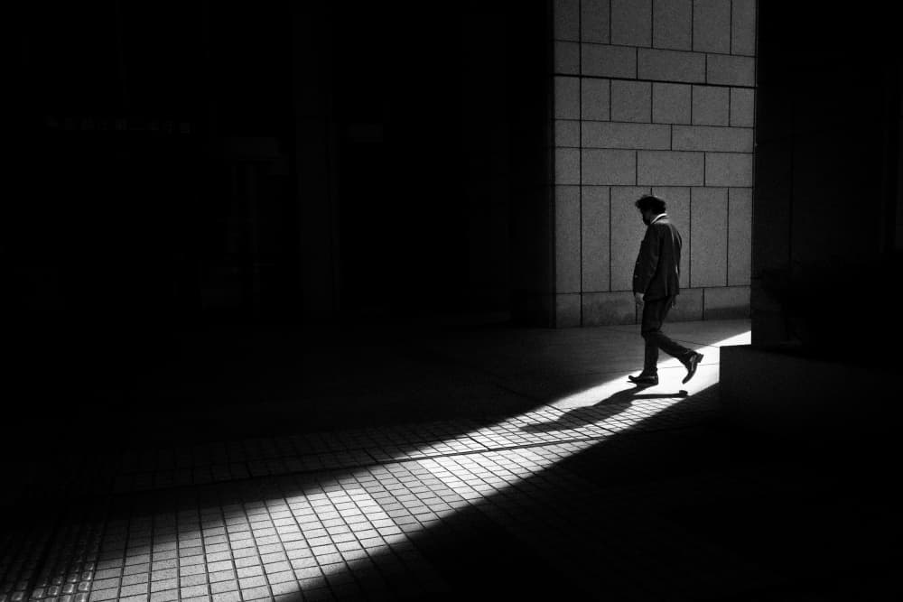 Man In Stark Light by Kentaro Watanabe — canvas wall art