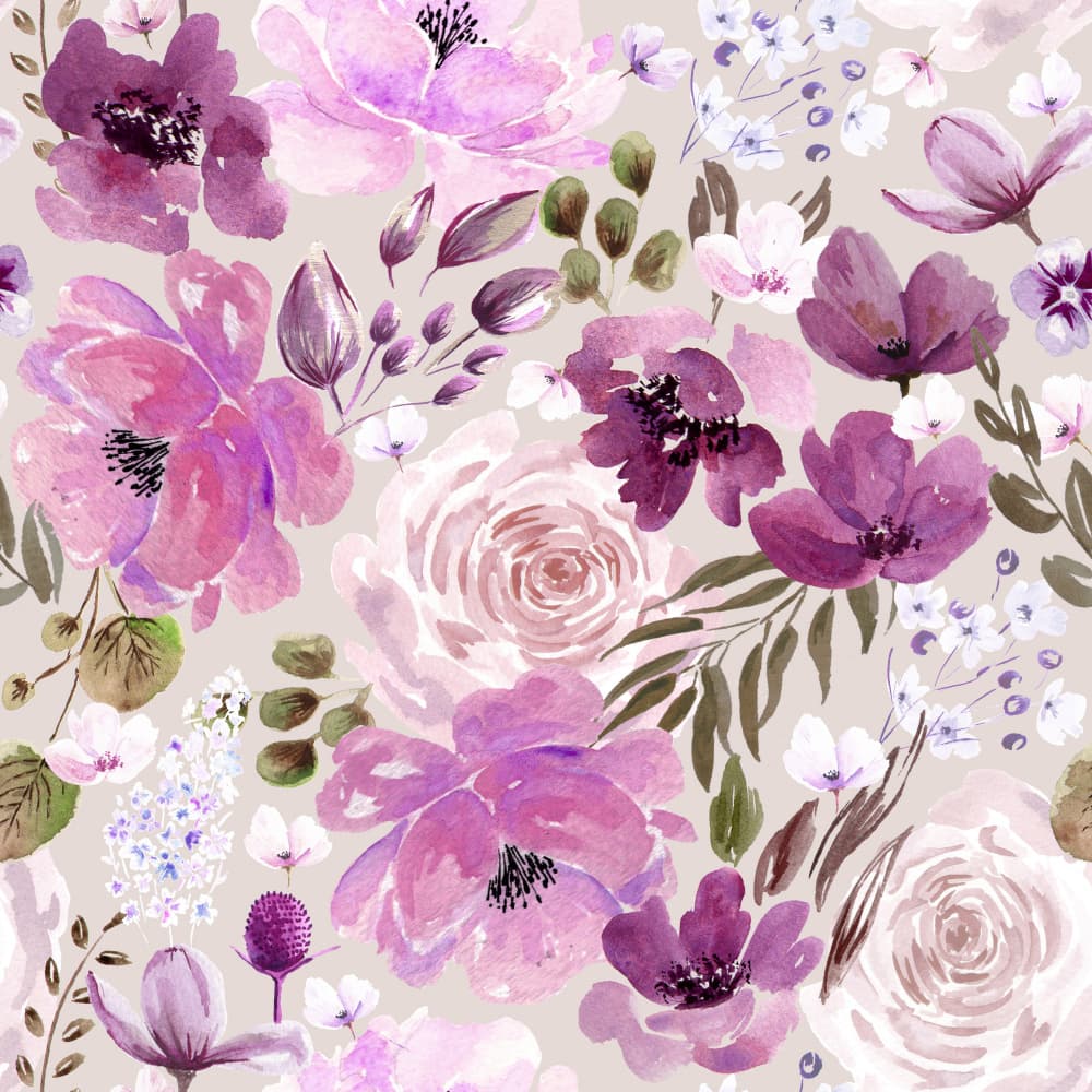 Floral Chaos Watercolor Pattern Light Pink by Anis Illustration — canvas wall art