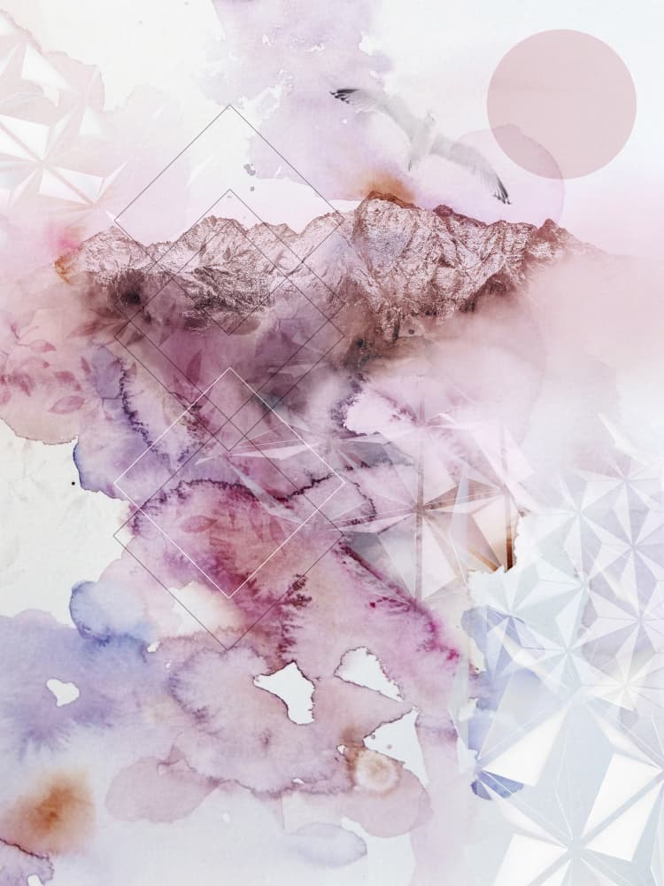 Dreamy Mountain Watercolor by Gemma Bardot — canvas wall art