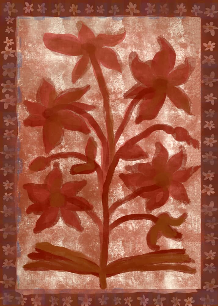 Rustic Red Flowers by casa cartissi — canvas wall art