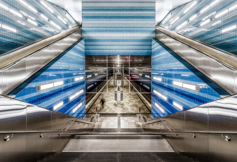 Modern Subway Symmetry by Christiane Heggemann — canvas wall art