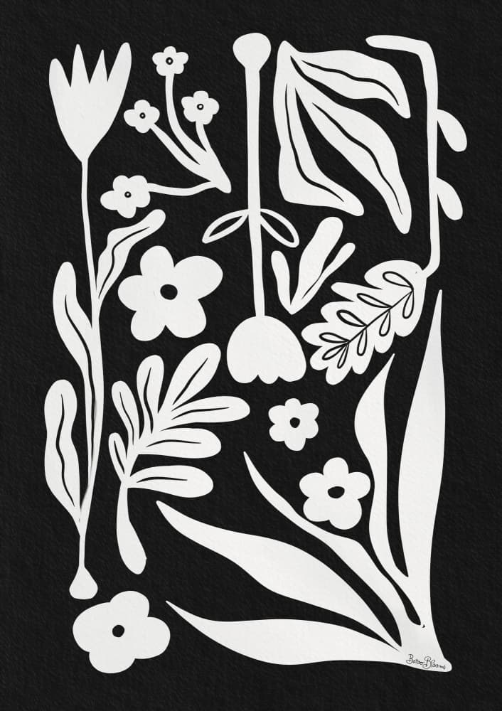 Monochrome Botanical Forms by Baroo Bloom — canvas wall art