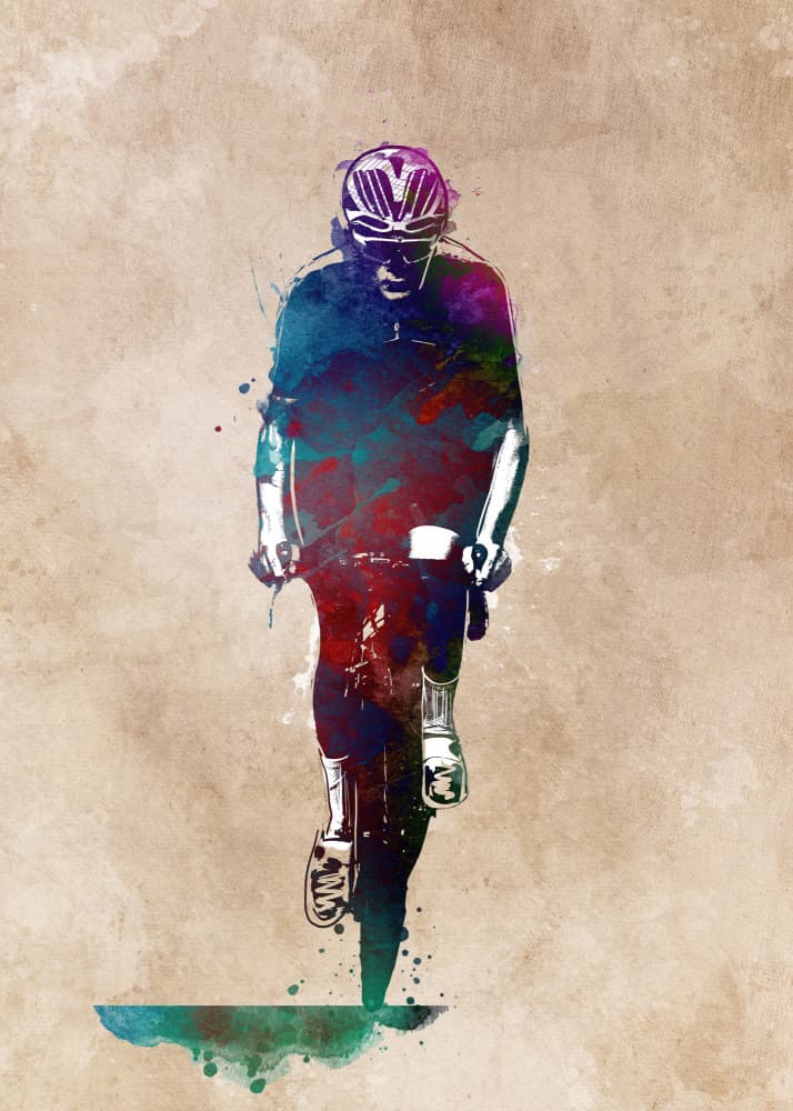 Vibrant Cycling Athlete by Justyna Jaszke — canvas wall art