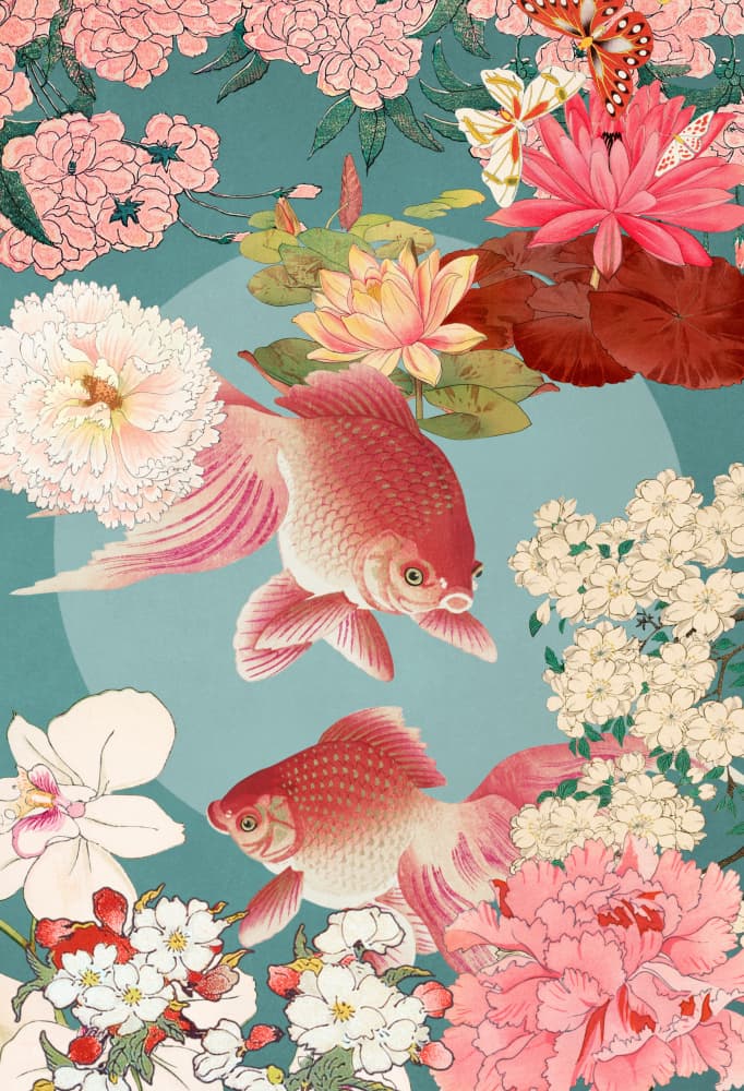 Graceful Goldfish Pond by Marja van den Hurk — canvas wall art