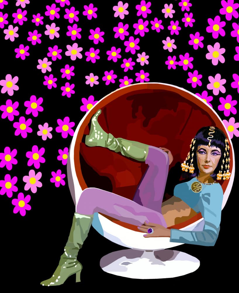 Glamorous Retro Egg Chair by Lynnda Rakos — canvas wall art