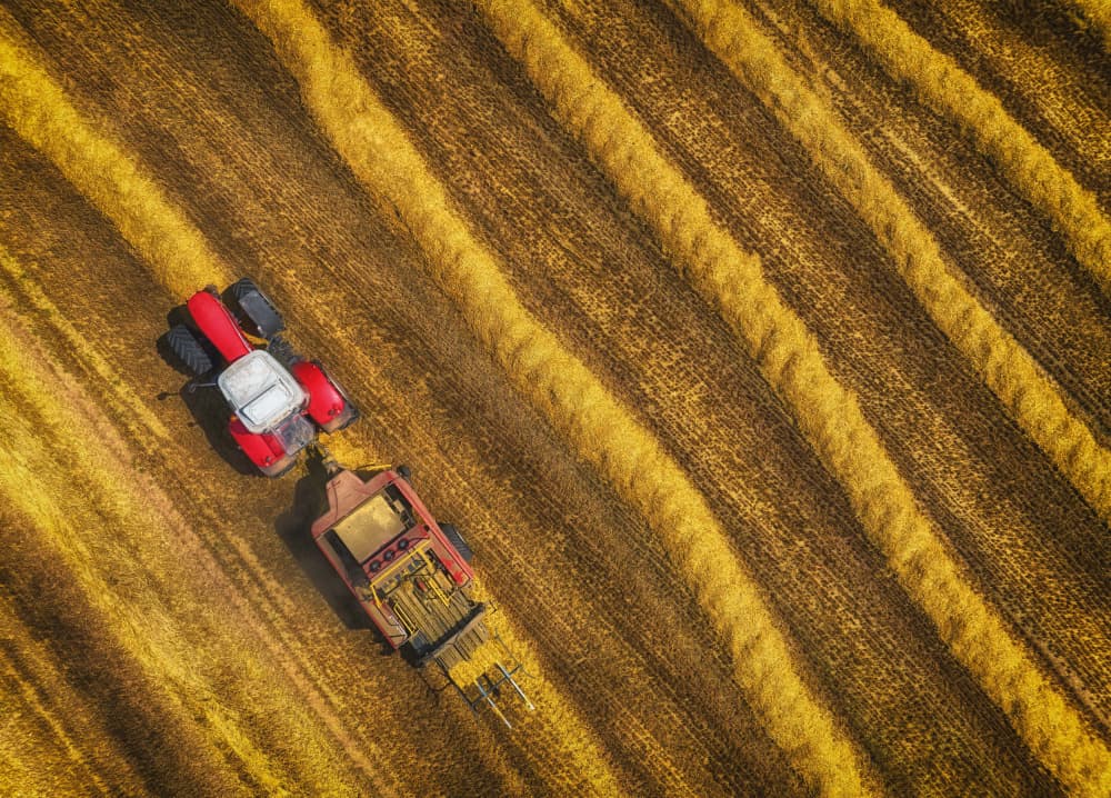 Tractor Baling Hay by Guy Krier — canvas wall art