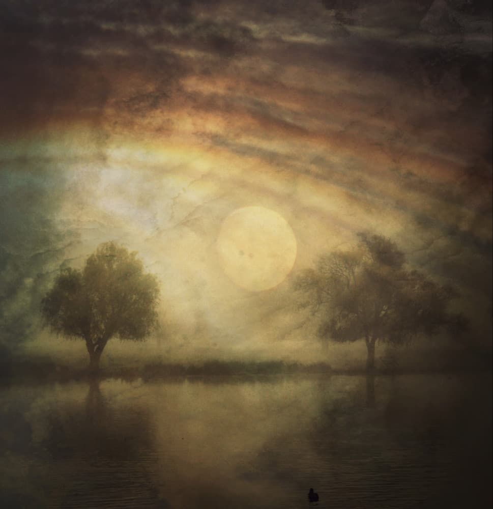Golden Twilight Lake by Robert Fabrowski — canvas wall art