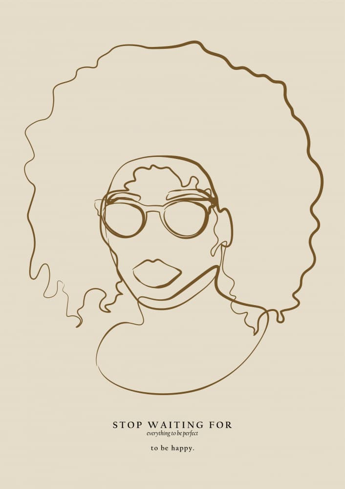 Woman face with glasses by NKTN — canvas wall art