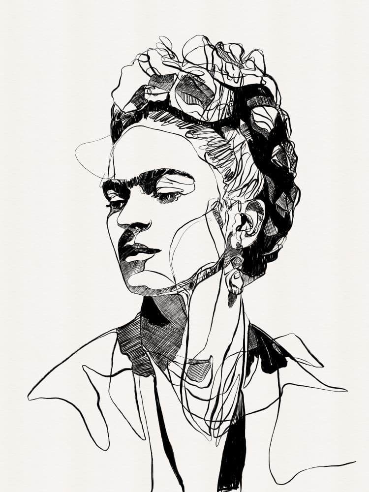 Strong Lines Portrait by CATS AND DOTZ — canvas wall art