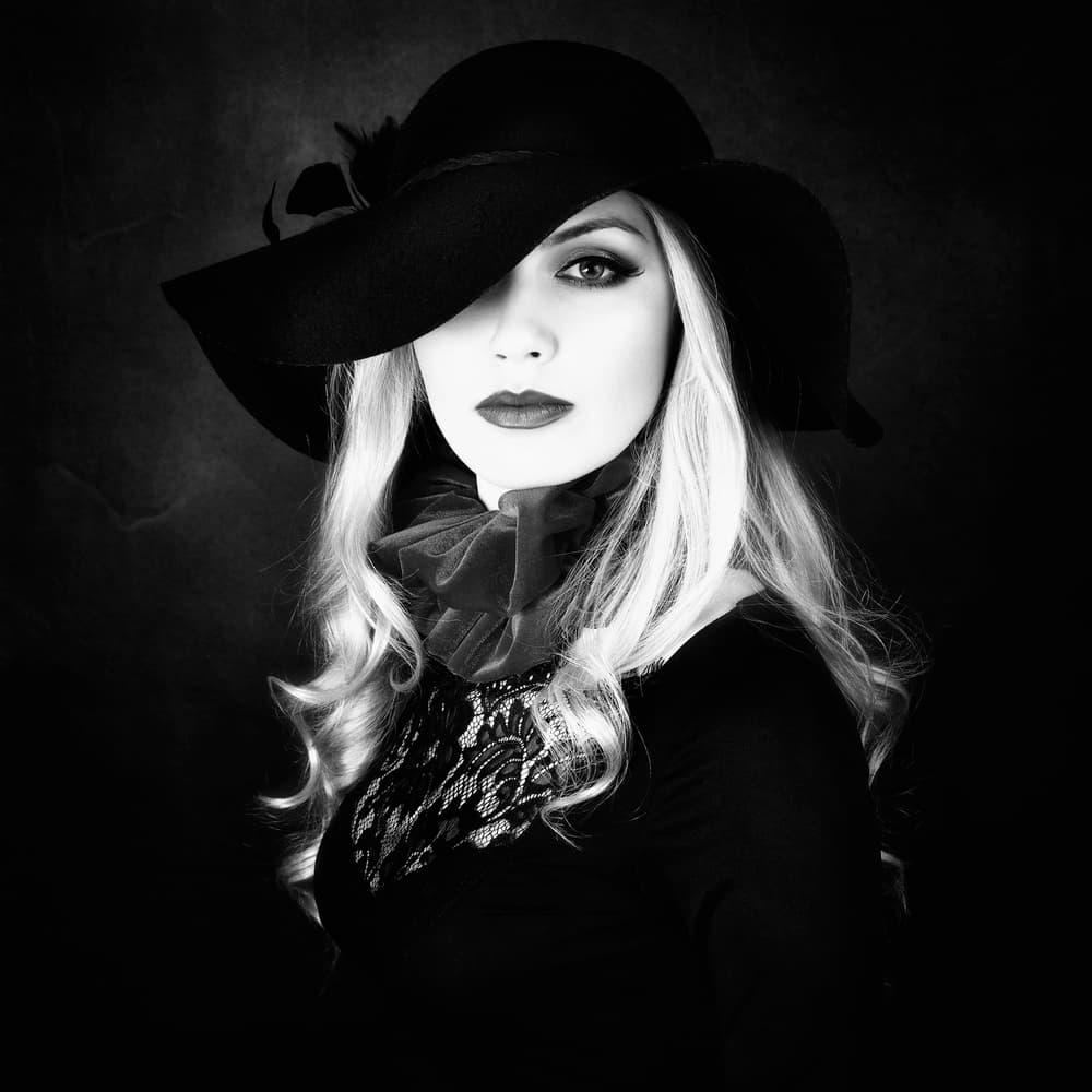 Mysterious Woman in Hat by Alexandra Fira — canvas wall art