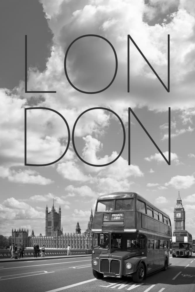 London Bus Big Ben by Melanie Viola — canvas wall art